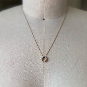 14k Rose Gold Diamond Circle Pendant Necklace